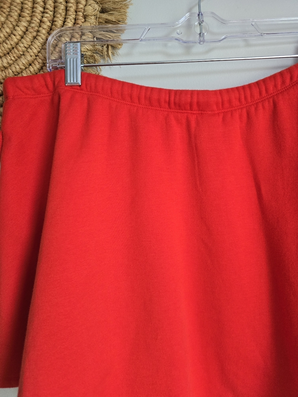 SKIMS Cherry Red Pull-on Cotton Fleece Jersey Mini Skirt SZ XL Tomato Girl - Picture 11 of 12